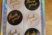 Thank You Stickers / Large / 1.5" / 60 / NEW
