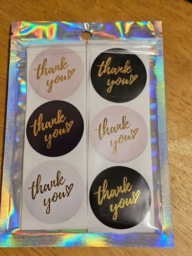 Thank You Stickers / Large / 1.5" / 60 / NEW