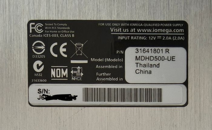 500gb external hard drive Iomega
