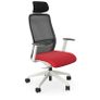 NV High Back Swivel Mesh Chair Lime White Frame with adjustable arms and headrest Image 5