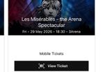 Les Miserables 29 May x 2 - super seats