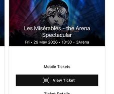 Les Miserables 29 May x 2 - super seats