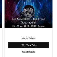 Les Miserables 29 May x 2 - super seats