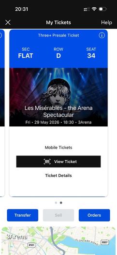 Les Miserables 29 May x 2 - super seats