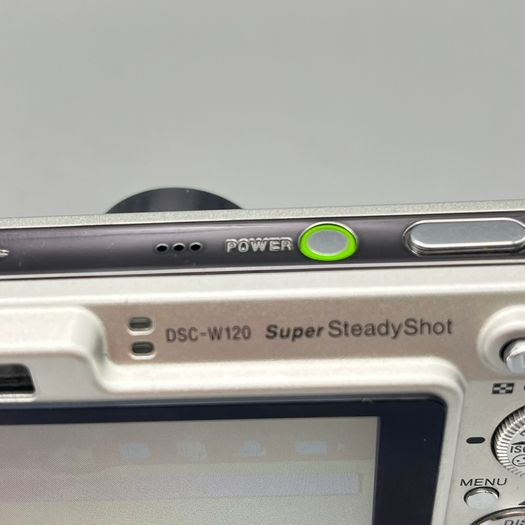 Sony DSC-W120 7.2MP Digital Camera Silver + Battery + SD