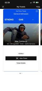 2x Mac Demarco tickets Collins Barracks Dublin