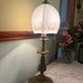 Antique / Vintage Brass Table Lamp with Frosted Glass Shade Image 3