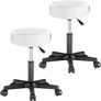 Set of 2 Rolling Stools Height Adjustable with Wheels 46 - 60 cm Seat Height 10 cm Padding Image 4