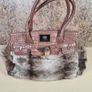 Womens LYDC LONDON handbag faux fur shoulder crossbody Image 2