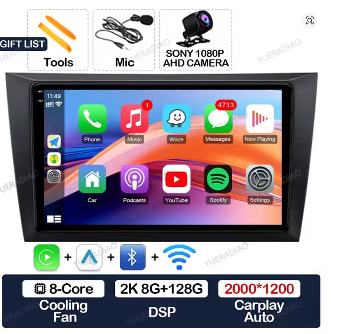 Android 17 Wireless CarPlay for Volkswagen Golf 6