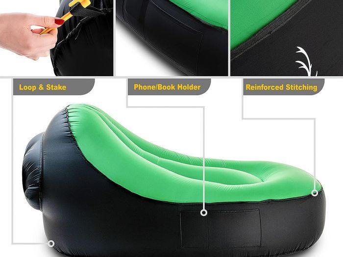 Inflatable Lounger Seat - Camping, Festival, Beach Seat. Compact, Portable, Designed for Quick Inflation. No Inflation Equipment Required