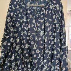 Navy print blouse