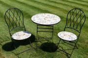 Two Seater Table &amp; Chairs Mosaic Black D11173
