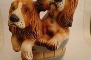 Vintage Kitchen Ceramic Dogs in Barrel