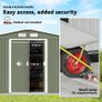 9 x 6ft Garden Metal Storage Shed, Outdoor Storage Tool House with Ventilation Slots, Floor Foundation and Lockable Double Doors, Light Green Image 4
