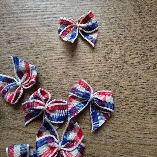 Christmas mini bows - red blue beige