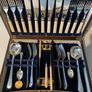 Vintage EPNS cutlery set in original oak canteen. Image 3