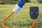 16A Site Plug to 1 Way UK Socket, 20cm Adaptor Cable Perfect for Camping Caravan, Motorhome, Campervan, IP44, Weatherproof