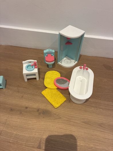 Early learning-dolls & 3 furniture sets