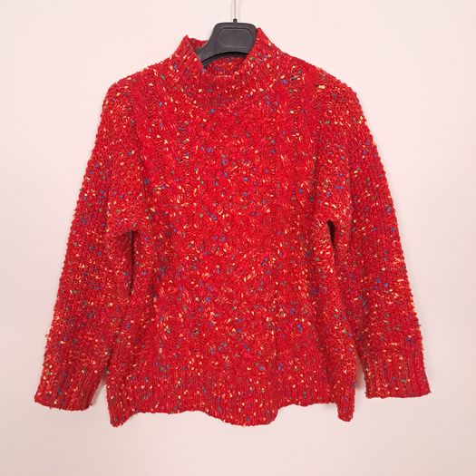 Savida Chunky Red Speckled Cable Knit Jumper 14UK/42EU