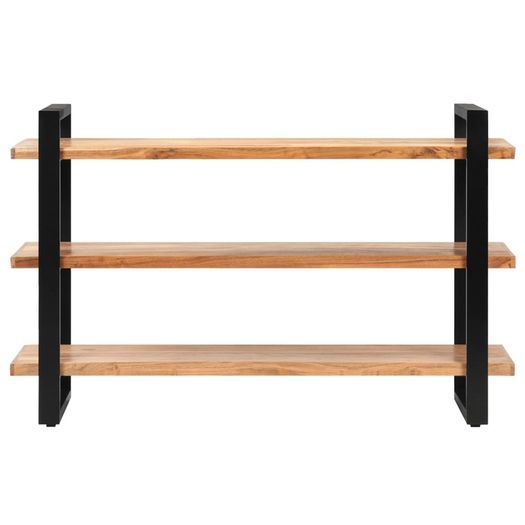 Sideboard with 3 Shelves 120x40x75 cm Solid Acacia Wood