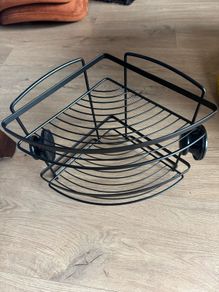 Black Metal Corner Shower Shelf