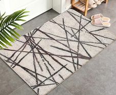 Area Rugs Living Room Rugs Bedroom Rug Modern Short Pile Rugs Artistic Bohemian Rugs Abstract Geometric Straight Line Pattern Carpets Non-slip Large Rug MULTIPLE COLOURS AVAILABLE (FREE POSTAGE)