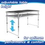 120cm (4ft) Height Adjustable Aluminium Folding Picnic Table with 4 Chairs - Black - 4-Seater Foldable Portable Outdoor Garden Patio Camping BBQ Dining Trestle Furniture Image 4