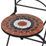 3 Piece Mosaic Bistro Set Ceramic Tile Terracotta and White Image 3