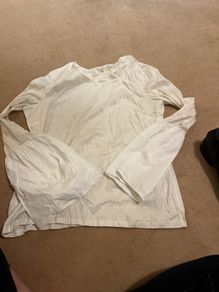Finery cream top with dramatic sleeves