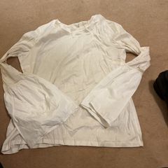 Finery cream top with dramatic sleeves
