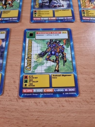 13 Champion level Digimon cards. 1999.