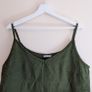 Linen camisole in forest green Image 2