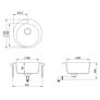 Granite Kitchen Sink Single Basin Round Beige Image 4
