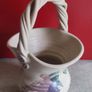 Ballydougan pottery  Vintage Floral Vase Basket Image 2