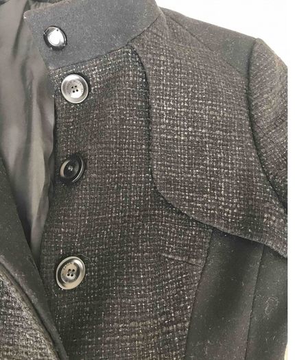 Karen Millen Beautiful Coat Black Grey Tweed