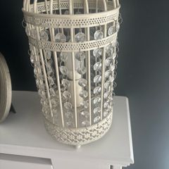 Cream lantern cage lamp with beads
