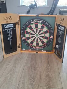 Dart Board and Cabinet