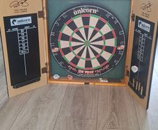 Dart Board and Cabinet