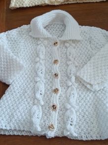 Brand new hand knitted baby cardigans and hooded jackets