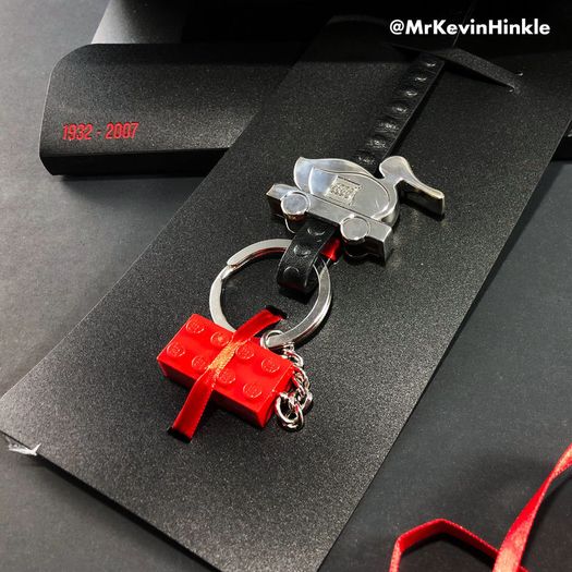 Lego JUBILEE 1932 - 2007 Metal Duck Keychain Super Rare Employee Gift From Lego For Employees Special Keychain Given To Employees In Denmark Commemorating TLG's 75 year Anniversary JUBILEE 1932 - 2007 75th Anniversary Metal Key Chain With Duck An A Leathe