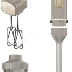 Foodi 3-in-1 Hand Blender, Hand Mixer & Chopper with Gradual Start, 2 Blending and 5 Mixing Speeds to Chop, Mix, Knead, Blend and more, Dishwasher Safe Parts, 850W, Stone Gold