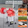 Drain Cleaner Machine Electric Sewer Snake Auger Manual Feed with 2 Sectional Steel Cables 250W Image 2