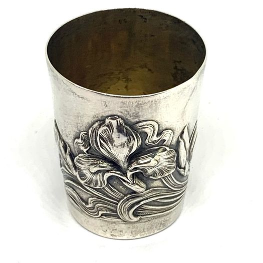 Rare Art Nouveau Silver Christening Beaker