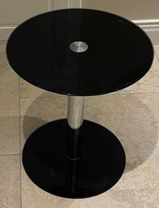 Round Glass Coffee Table, 40cm