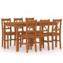 7 Piece Dining Set Pinewood Honey Brown Image 2