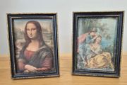 Two Vintage Framed Fabric Prints