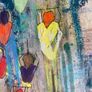 Original Abstract Painting of Cyclists Tour De France The Peleton Bike Bicycle Art  Gift Image 4