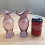 Pair Of Cranberry Glass vases Image 2