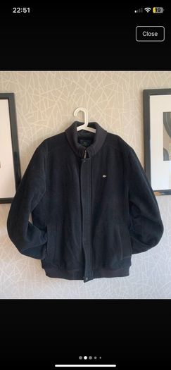 Lacoste Premium Wool Bomber Jacket Black